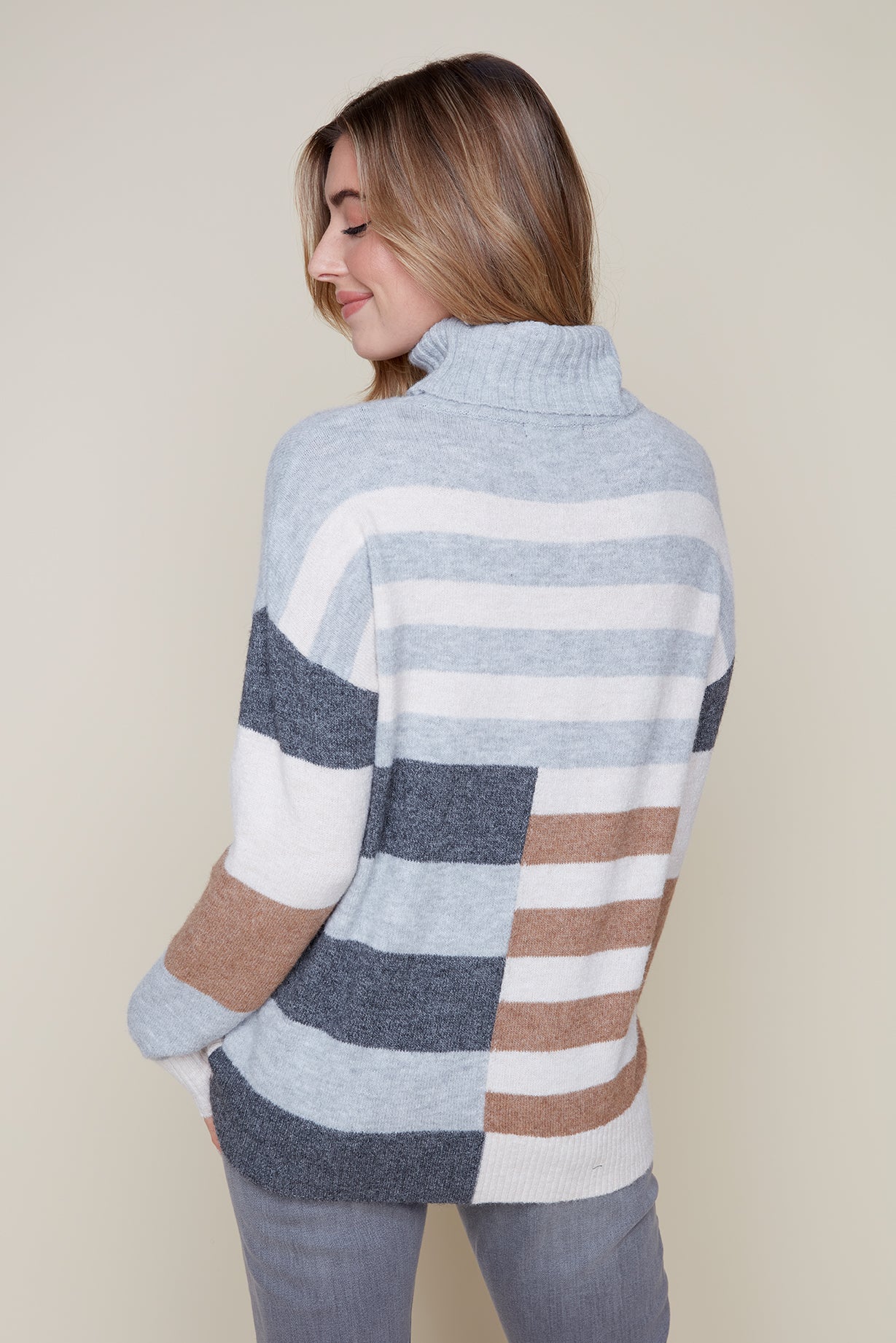 Color Block and Stripes Sweater by Renuar