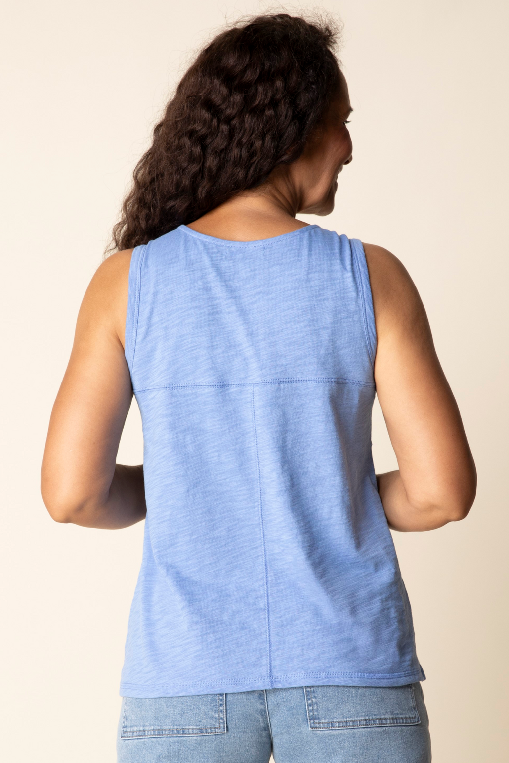 Cotton Pebble Pieced-Tank Top by Habitat
