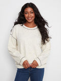 Charlie B Contrast Whipstitch Sweater - Cookie & Cream