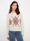 Charlie B Long Sleeve Crew Neck Argyle Sweater