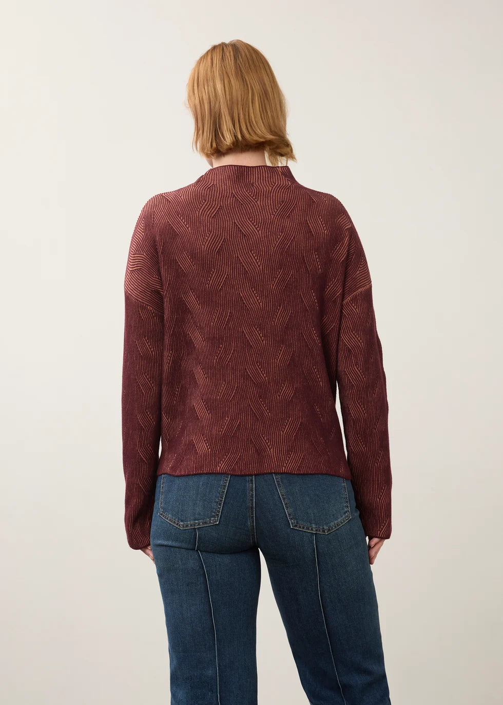 FDJ Long Sleeve Funnel Neck Sweater Fig