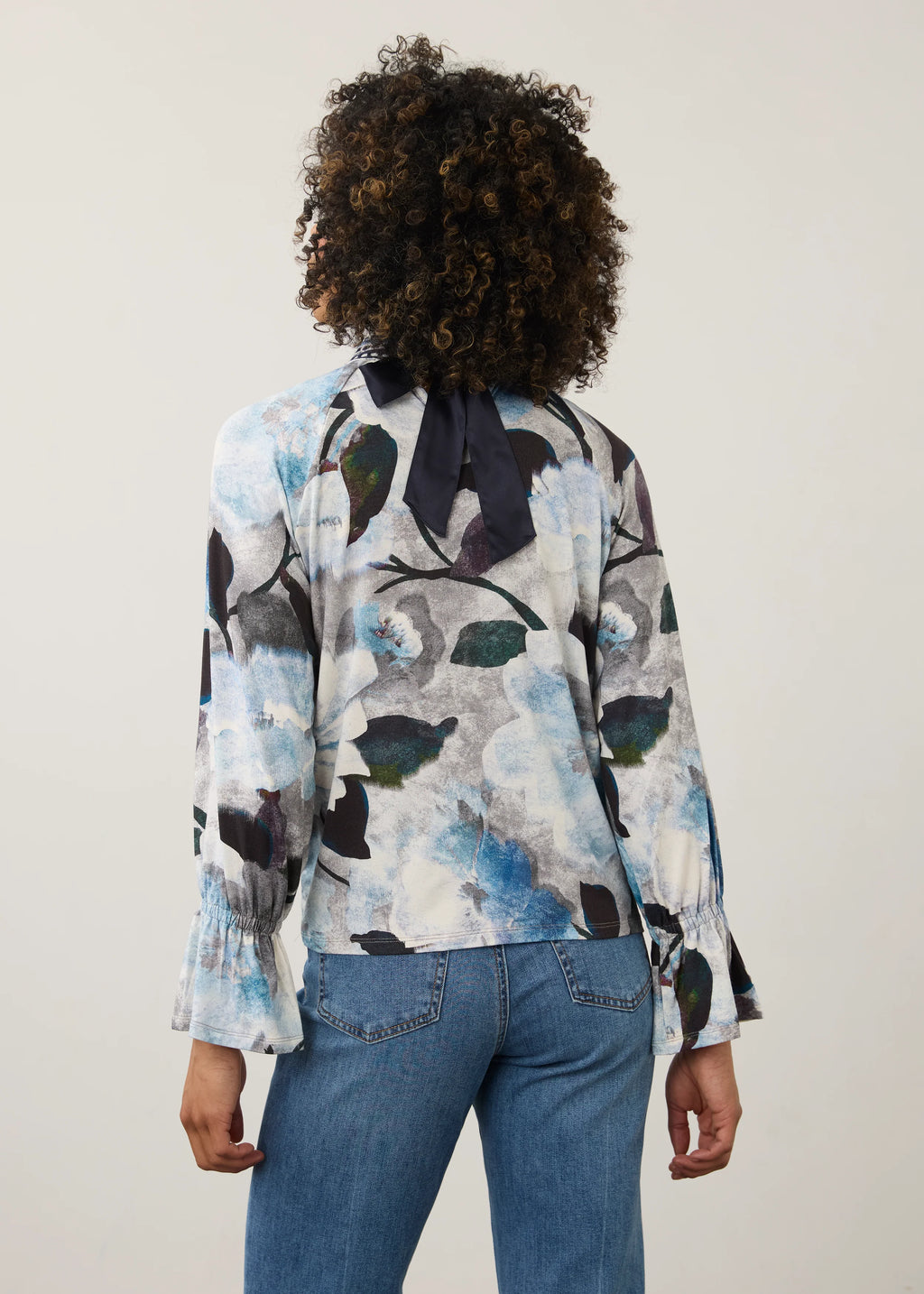 FDJ French Dressing Jeans Bow Back Top in Blue De Winter Floral