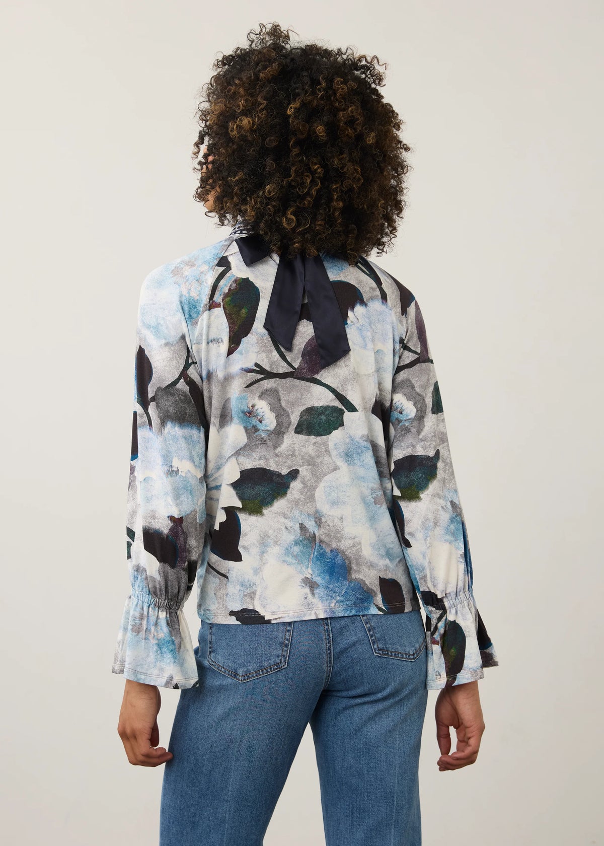 FDJ French Dressing Jeans Bow Back Top in Blue De Winter Floral
