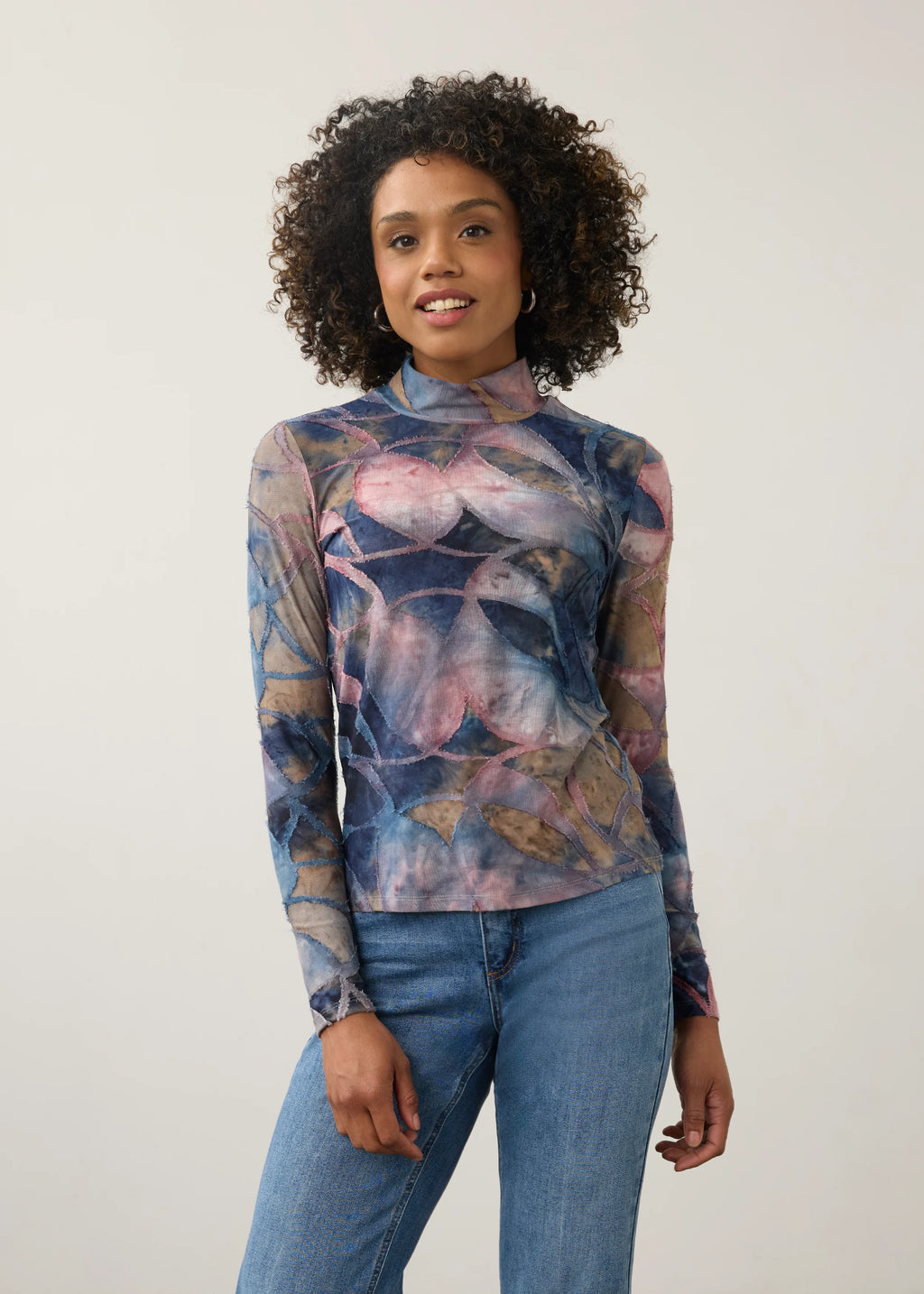 FDJ Mock Neck Top in Equinox