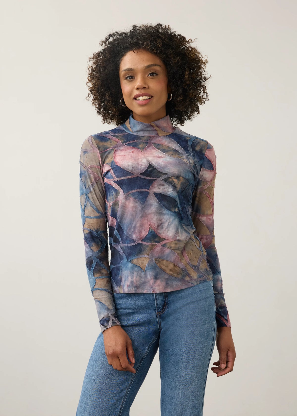 FDJ Mock Neck Top in Equinox