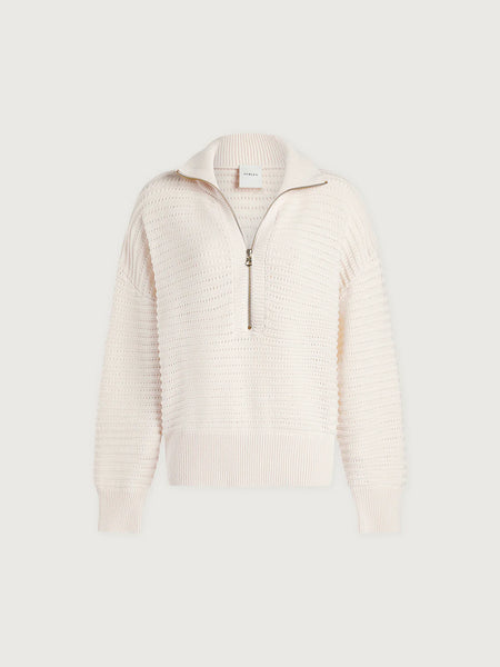 Tara Pointelle Half-Zip Sweater by Varley