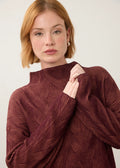 FDJ Long Sleeve Funnel Neck Sweater Fig