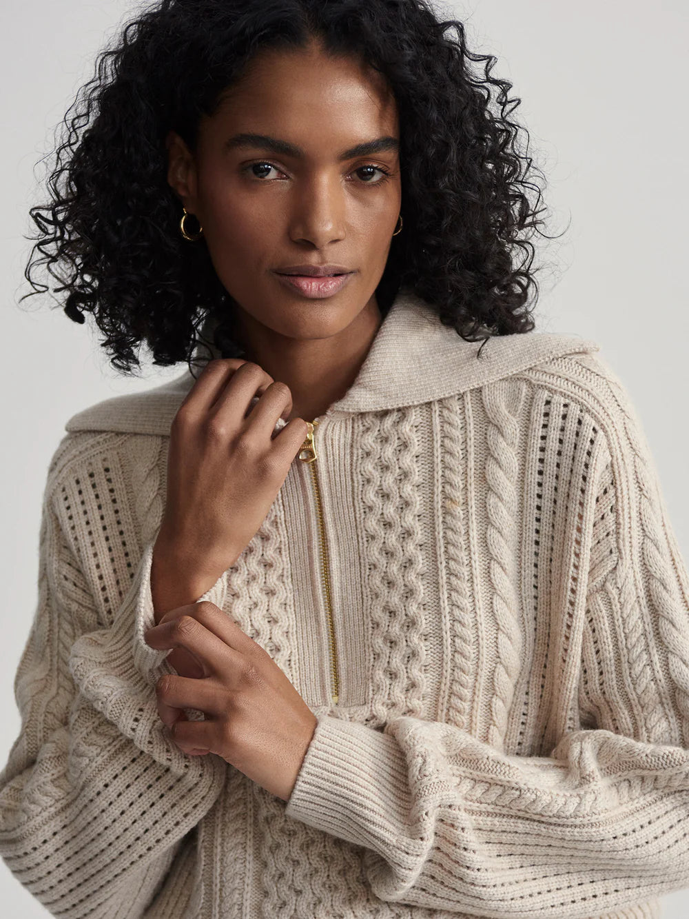 Camello Cable Half Zip Sweater by Varley