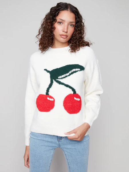 Cherry Drop Shoulder Sweater by Charlie B