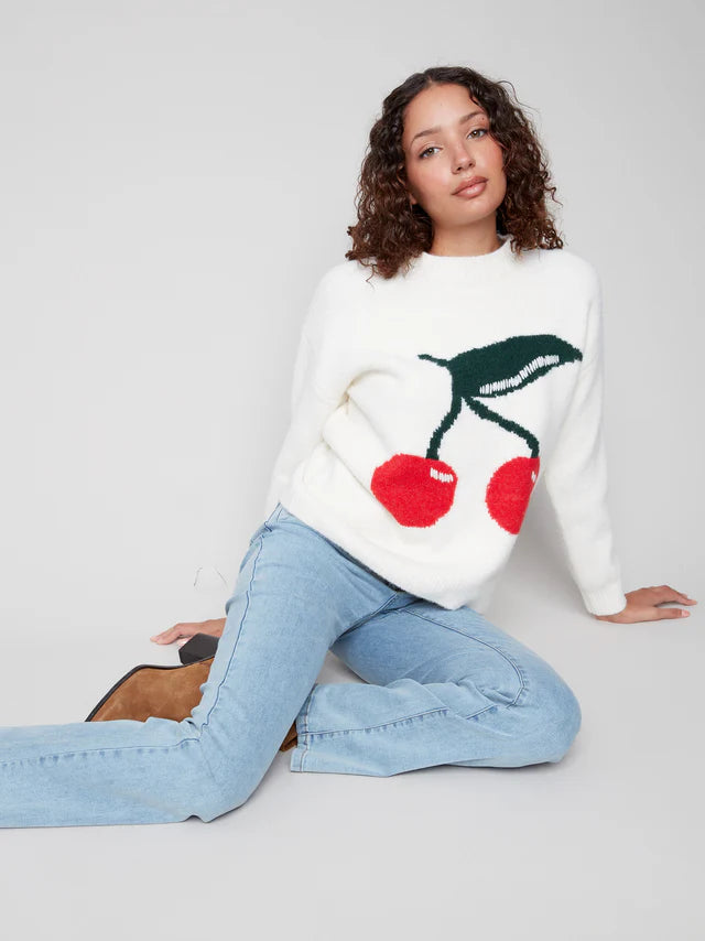 Cherry Drop Shoulder Sweater by Charlie B