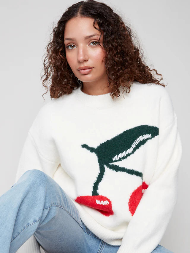 Cherry Drop Shoulder Sweater by Charlie B