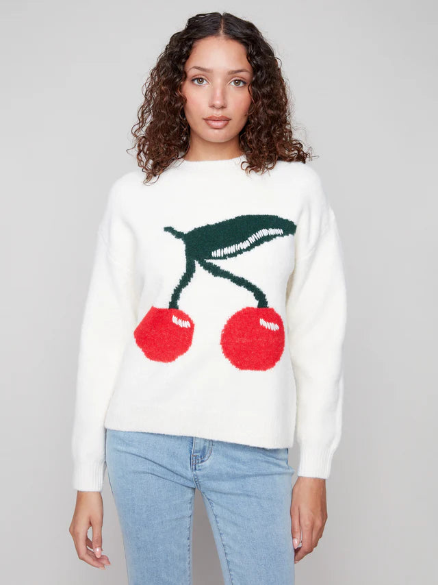 Cherry Drop Shoulder Sweater by Charlie B