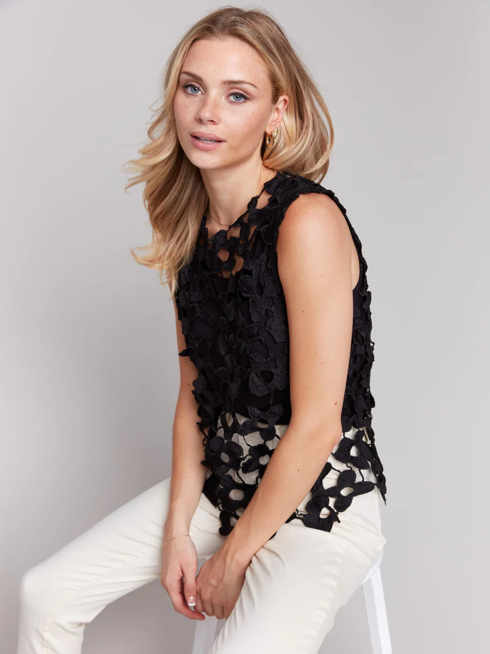 Floral Crochet Sleeveless Top by Charlie B