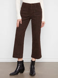 Charlie B Printed Cropped Wide Leg Stretch Twill Pants in Leopard