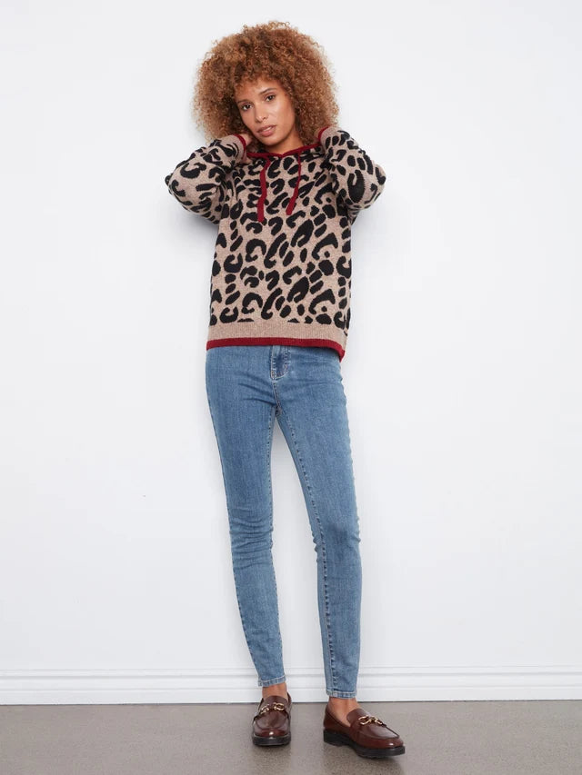 Charlie B Printed Hoodie Sweater - Animal