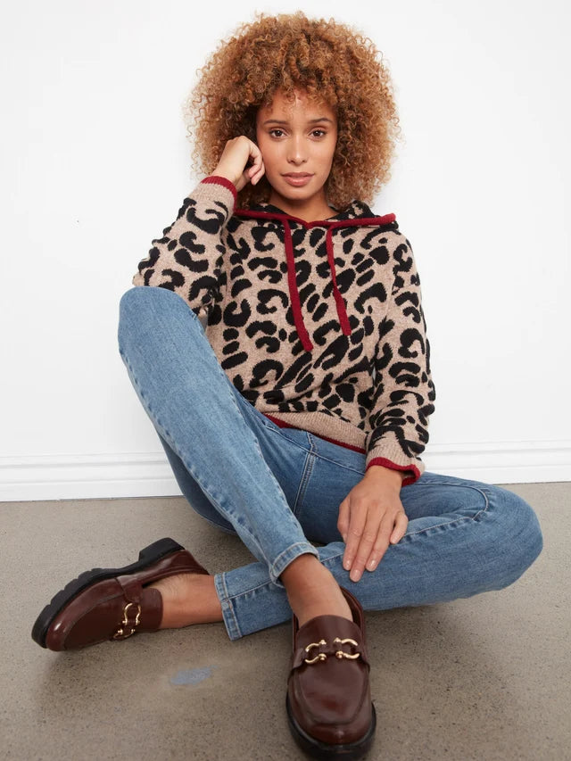 Charlie B Printed Hoodie Sweater - Animal