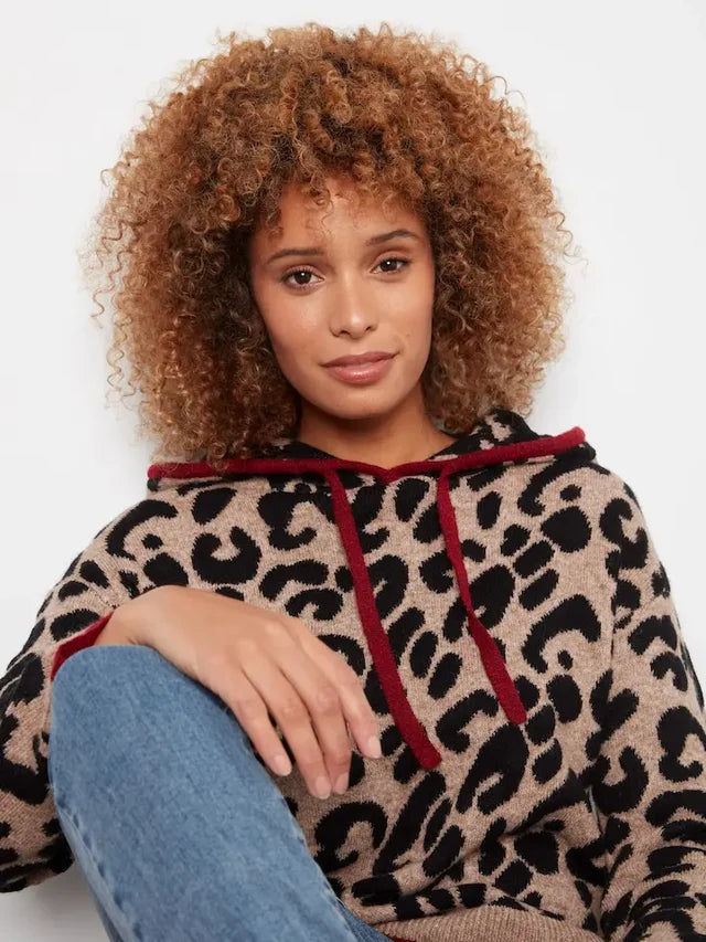 Charlie B Printed Hoodie Sweater - Animal