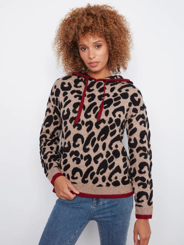 Charlie B Printed Hoodie Sweater - Animal