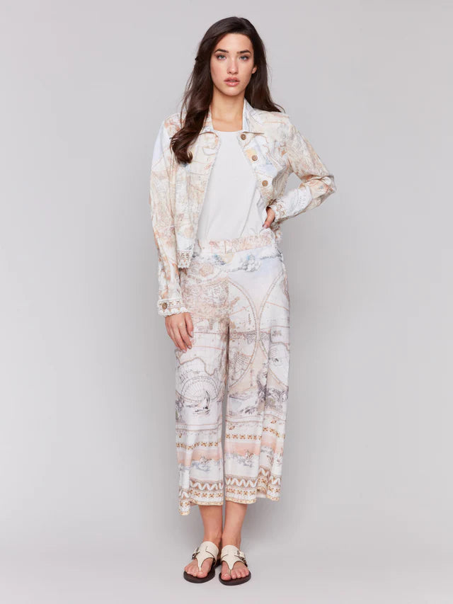 Printed Linen Blend Jacket by Charlie B