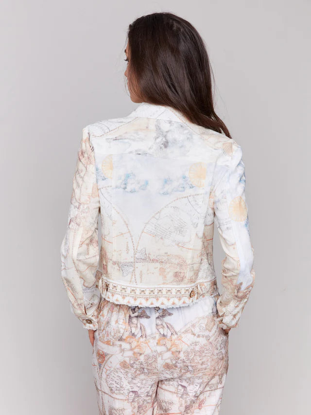 Printed Linen Blend Jacket by Charlie B