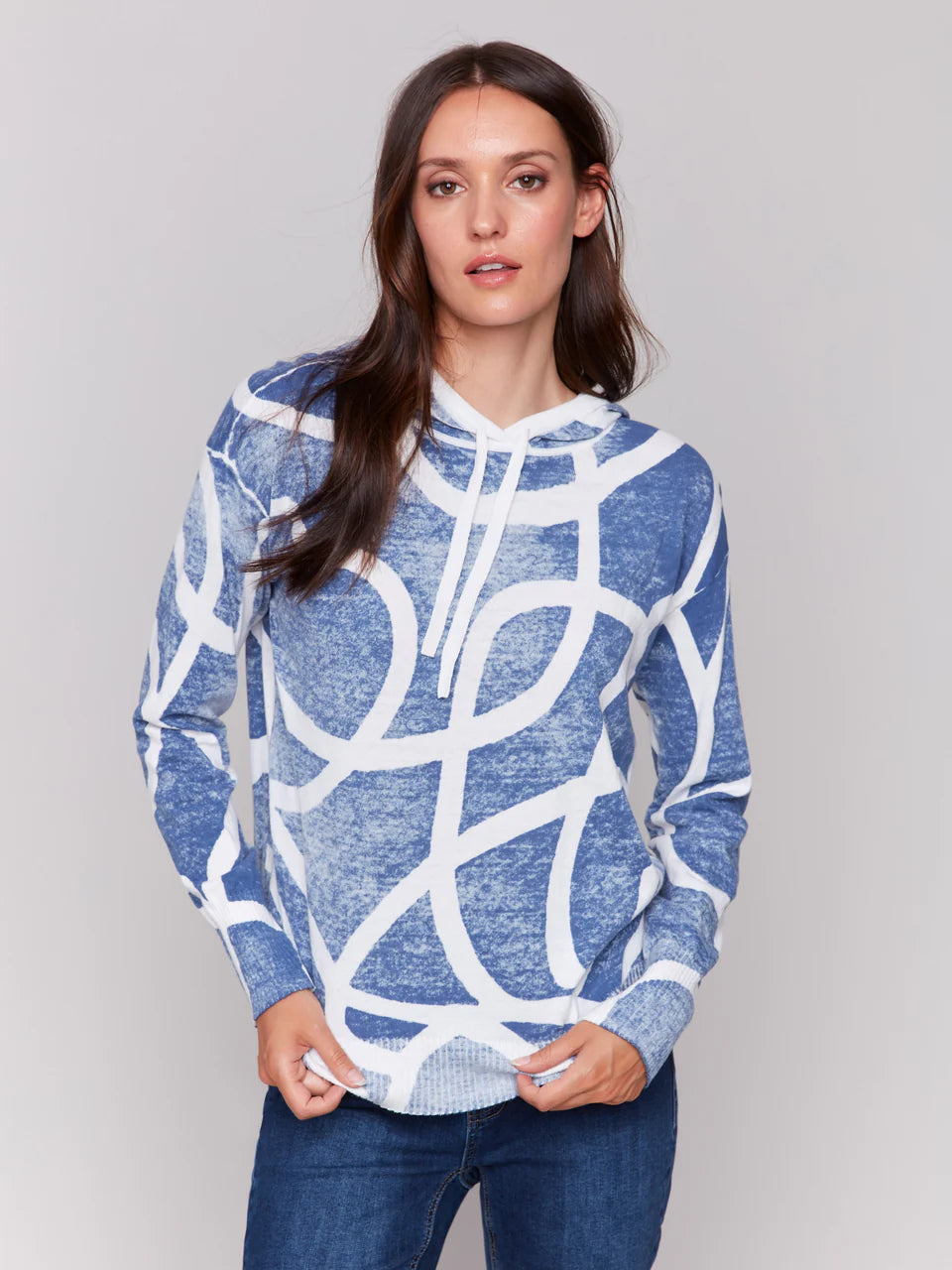 Reverse Print Cotton Hoodie by Charlie B