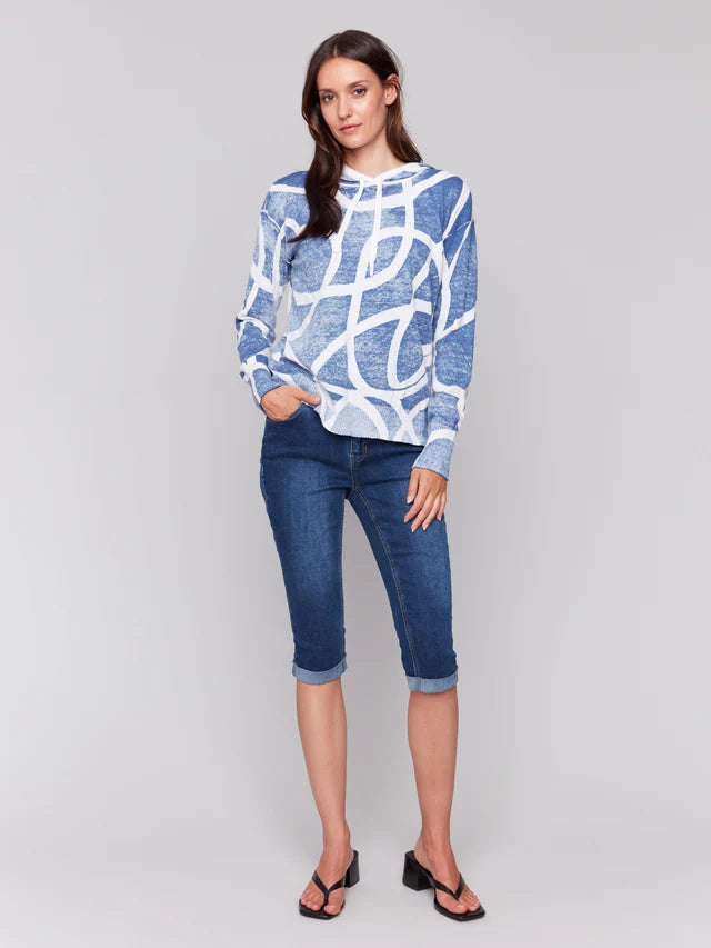 Reverse Print Cotton Hoodie by Charlie B