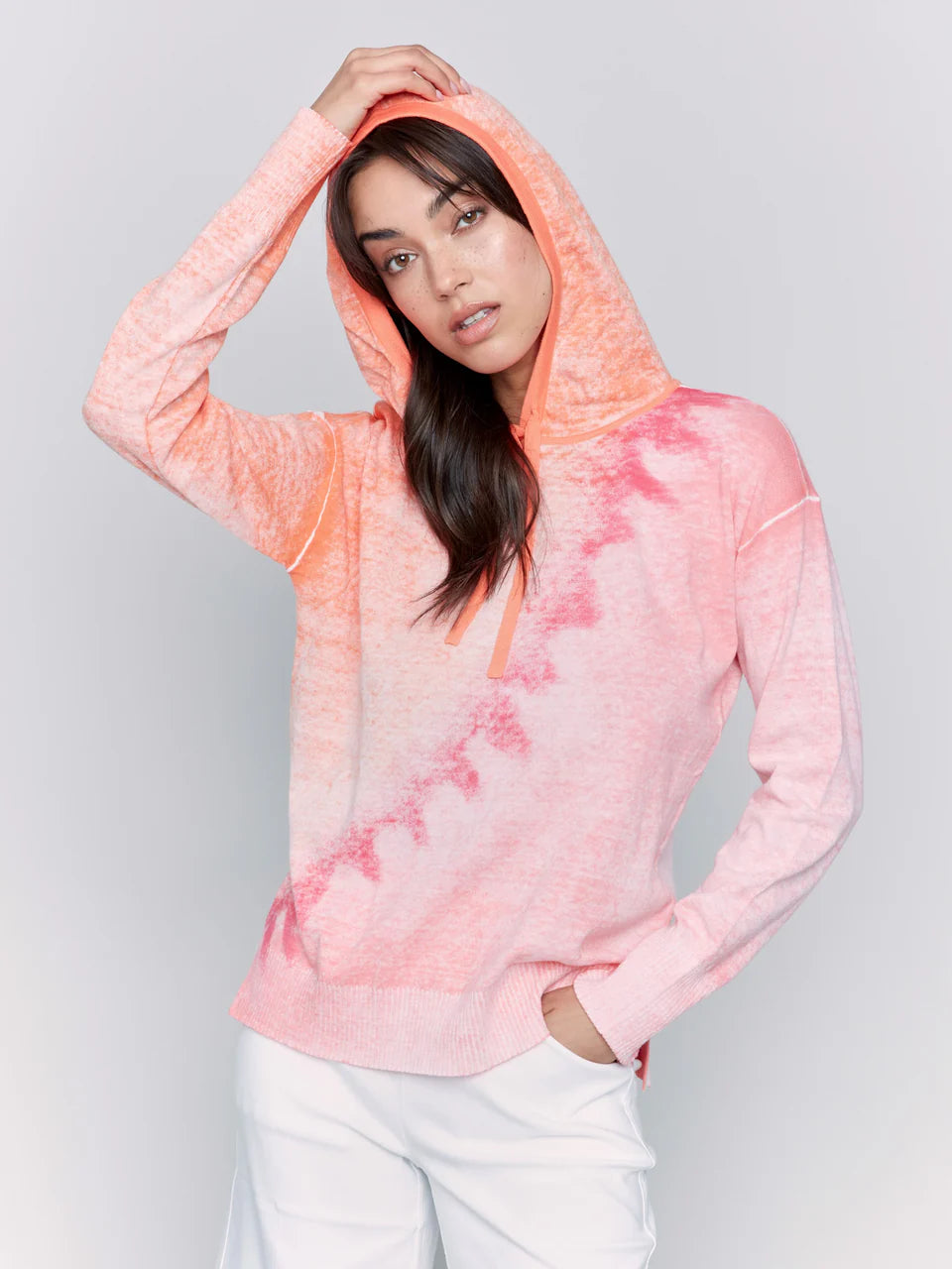 Reverse Print Cotton Hoodie by Charlie B