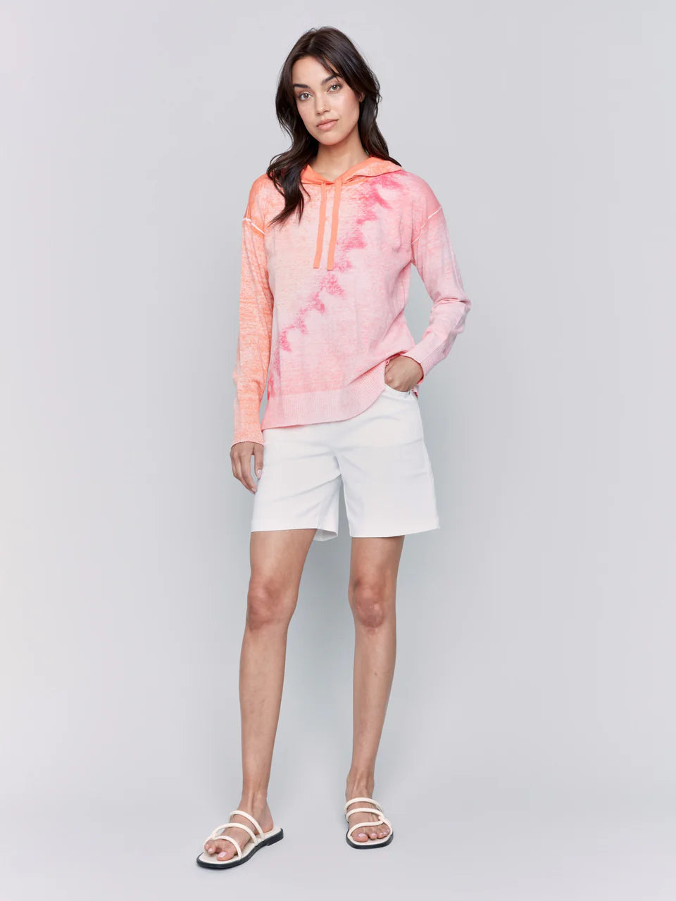 Reverse Print Cotton Hoodie by Charlie B