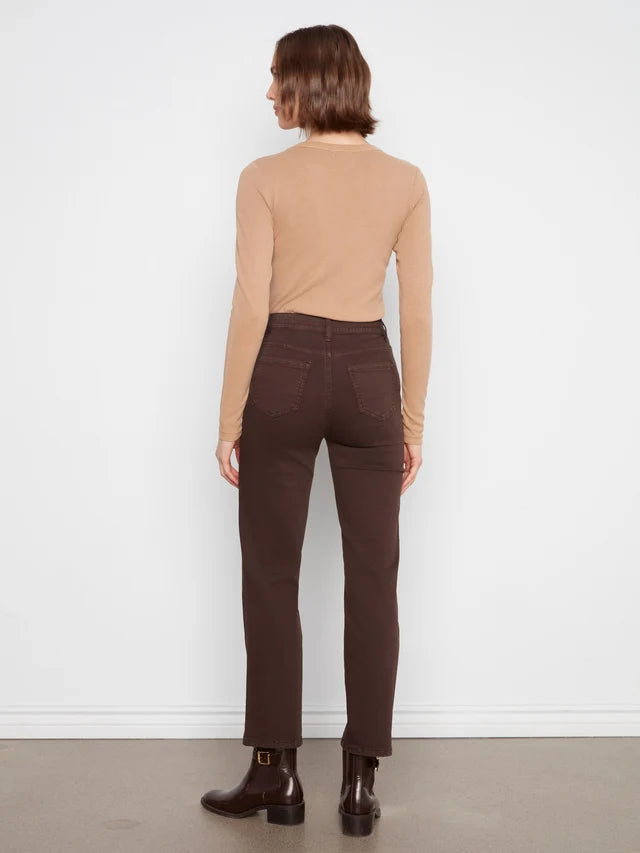 Charlie B Straight Leg Twill Pants - Coffee