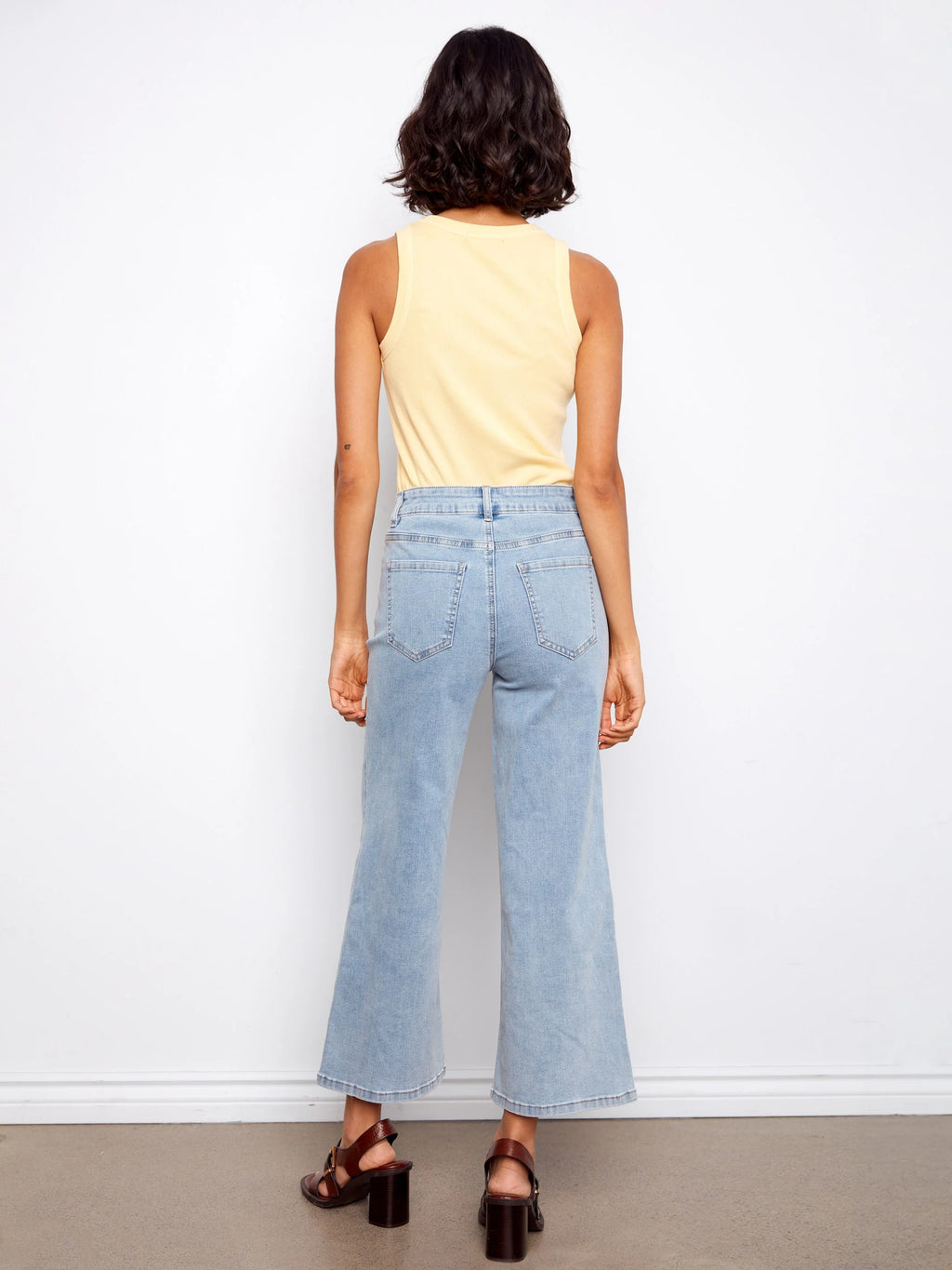 Wide Leg Jeans with Flower Embroidery by Charlie B