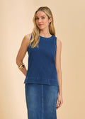 Sleeveless Top in Blue Denim by FDJ