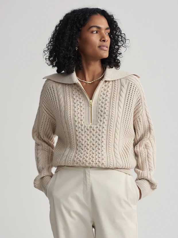 Camello  Cable Half Zip Sweater by Varley