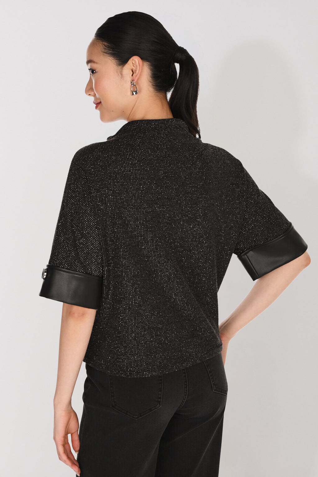Metallic Knit Pullover Top by Frank Lyman