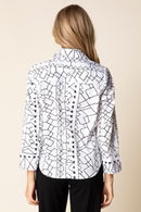 White Perfect Travel with Black Print Detail Shirt by Habitat