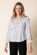 White Perfect Travel with Black Print Detail Shirt by Habitat