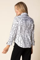 White Perfect Travel with Black Print Detail Shirt by Habitat