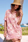 Linen Blend Short Sleeve Shift Dress