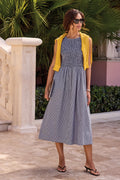 Gingham Smocked-Bodice Maxi Dress by Tribal
