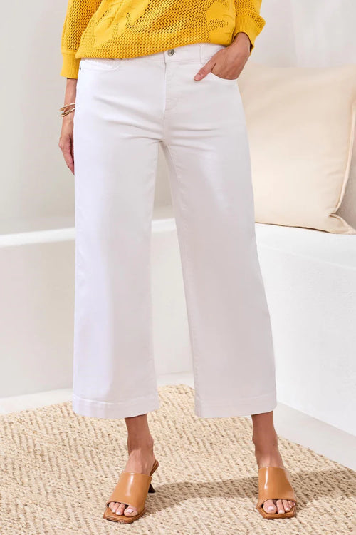Audrey Hugging Crop Wide Leg Boundless Stretch Denim by Tribal