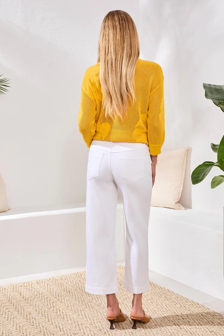 Audrey Hugging Crop Wide Leg Boundless Stretch Denim by Tribal