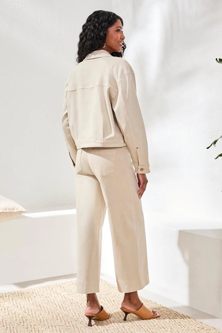Comfort Stretch Denim Button-Front Jacket by Tribal