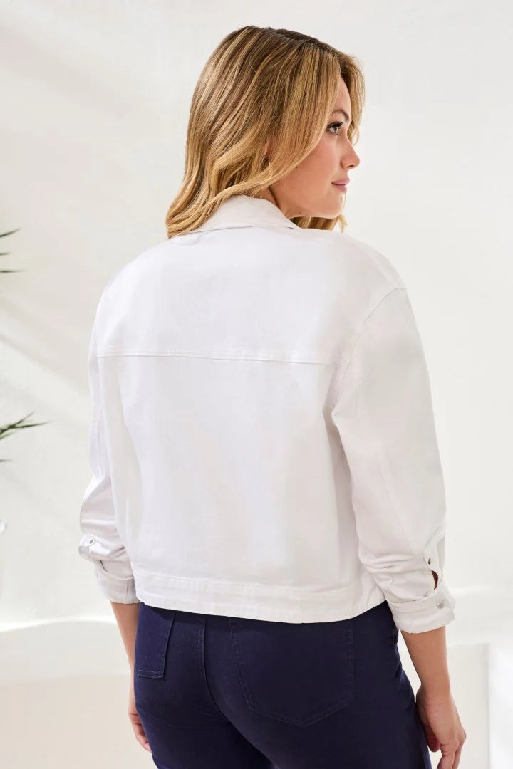 Comfort Stretch Denim Button-Front Jacket by Tribal
