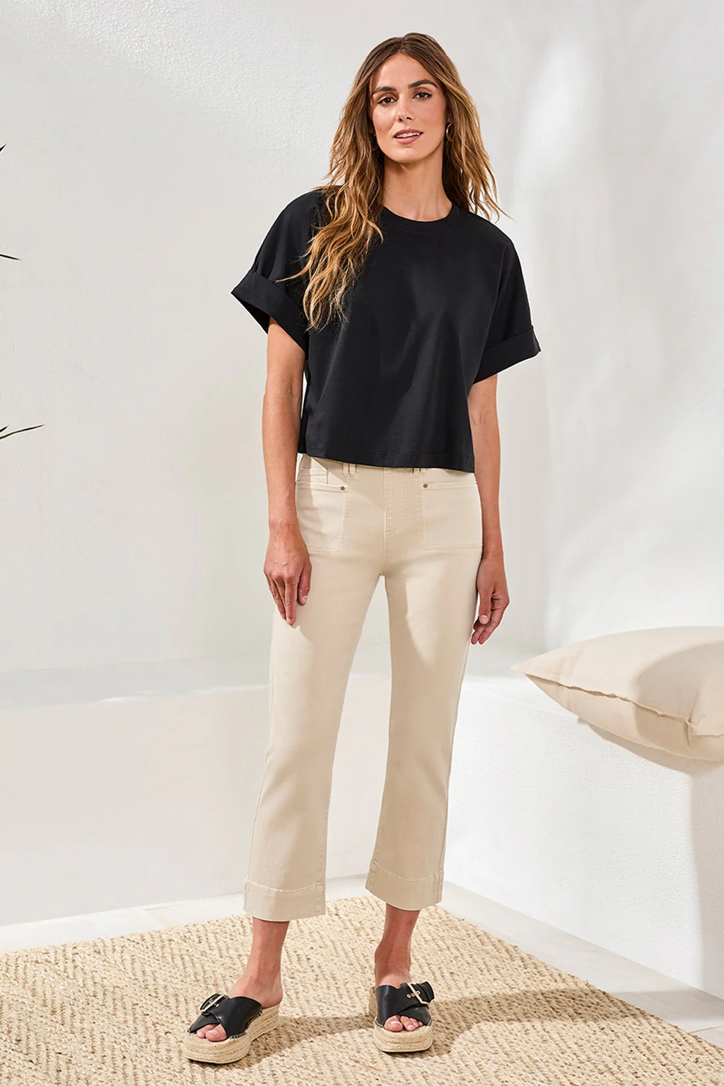 Comfort Stretch Pull-On Kick Flare Capris by Tribal