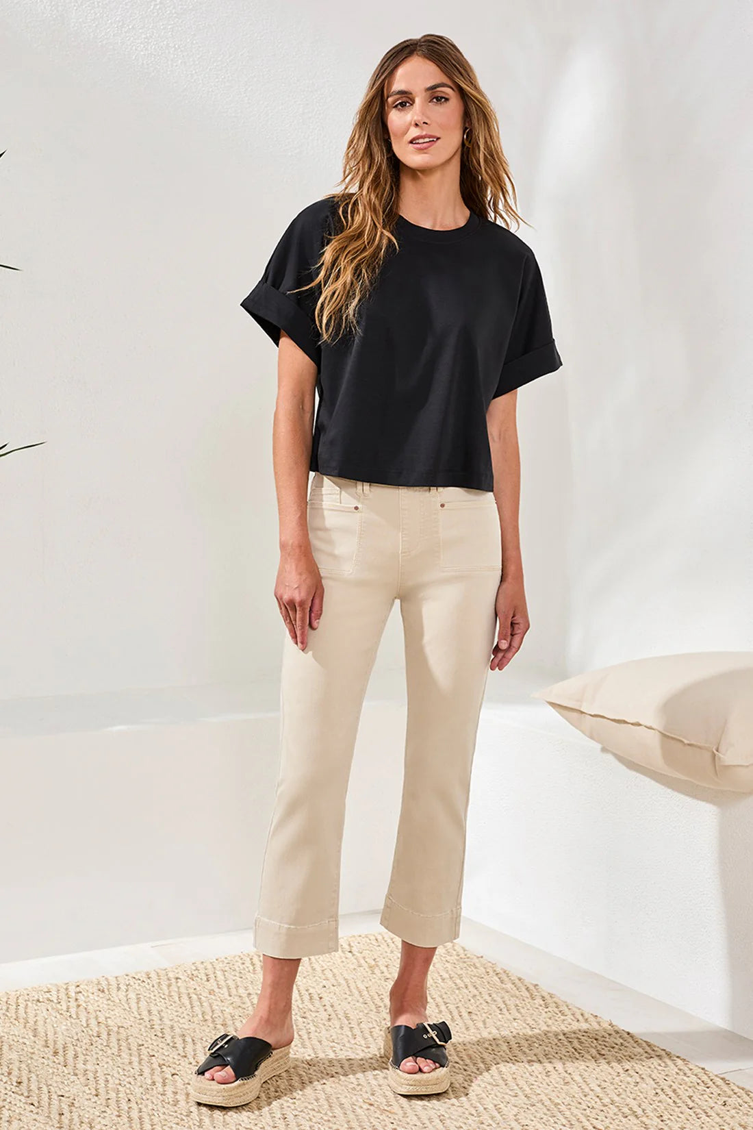 Comfort Stretch Pull-On Kick Flare Capris by Tribal
