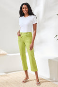 Comfort Stretch Pull On Kick Flare Capri--Mintleaf by Tribal