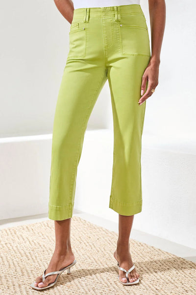 Comfort Stretch Pull On Kick Flare Capri--Mintleaf by Tribal