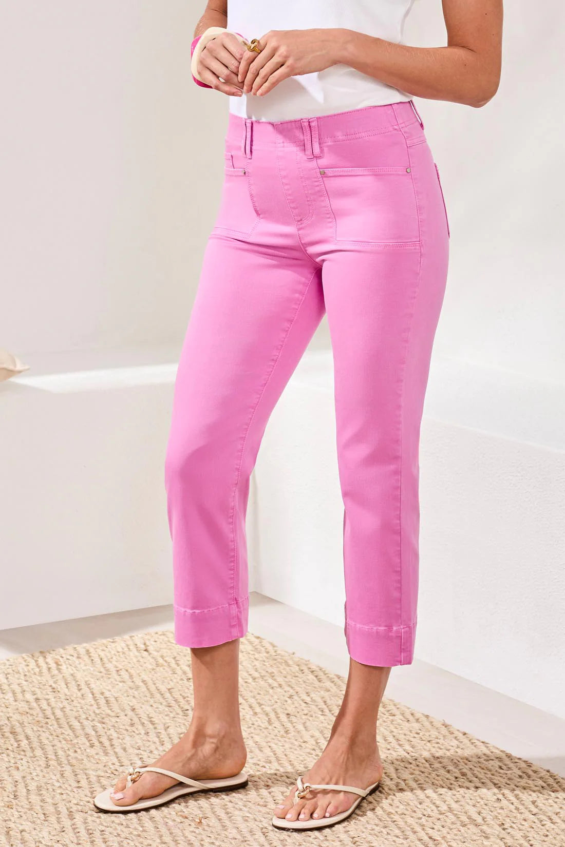 Comfort Stretch Pull On Kick Flare Capri--Wisteria by Tribal