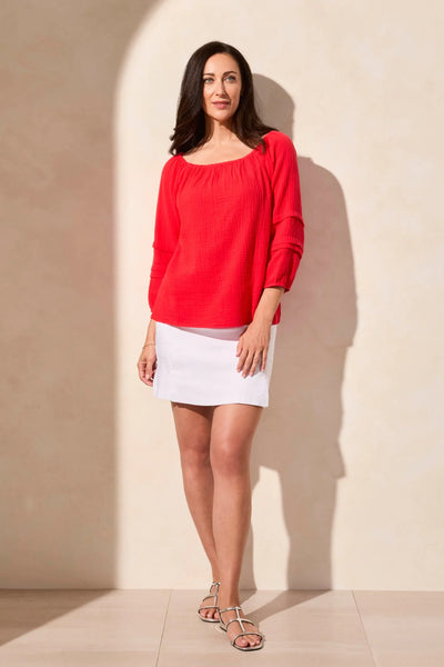 Cotton Gauze Convertible Off-Shoulder Top by Tribal