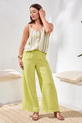 Crinkle Gauze Elastic Waist Flowy Pants by Tribal