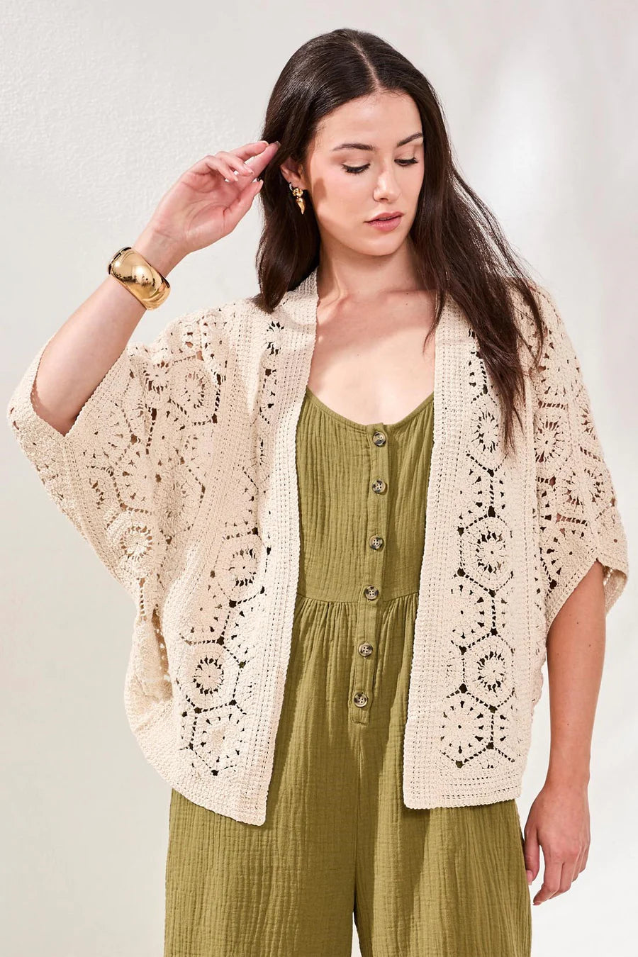 Crochet Cardigan Sweater by Tribal